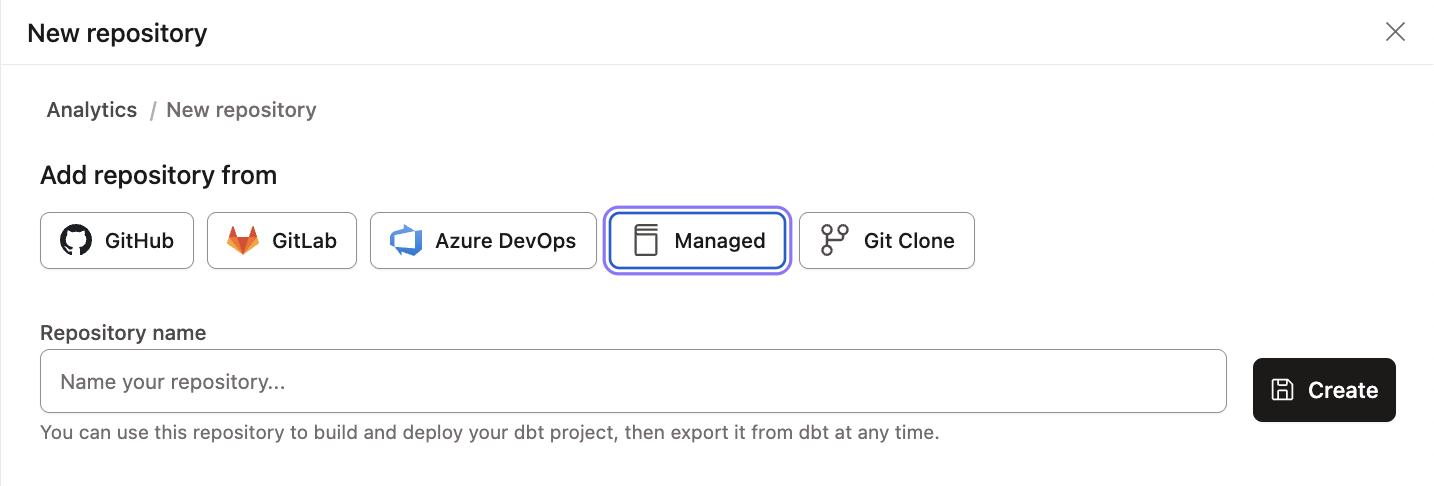 Adding a managed repository
